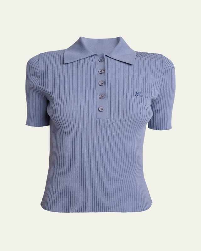 Signature Ribbed Polo Top